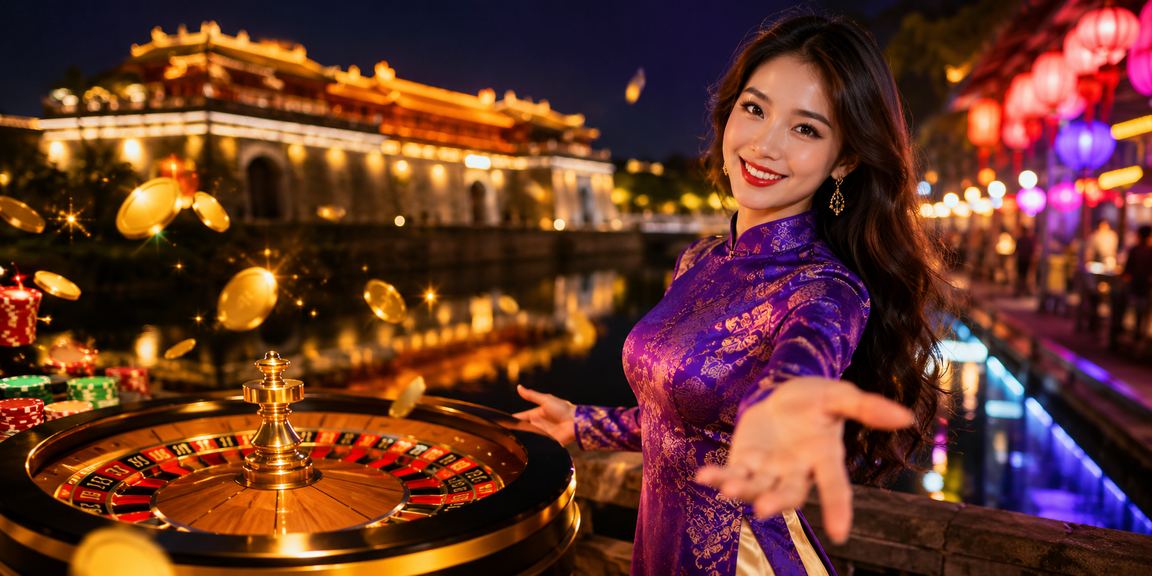 Bối cảnh roulette tại Huế minh họa nhóm trò chơi bàn casino